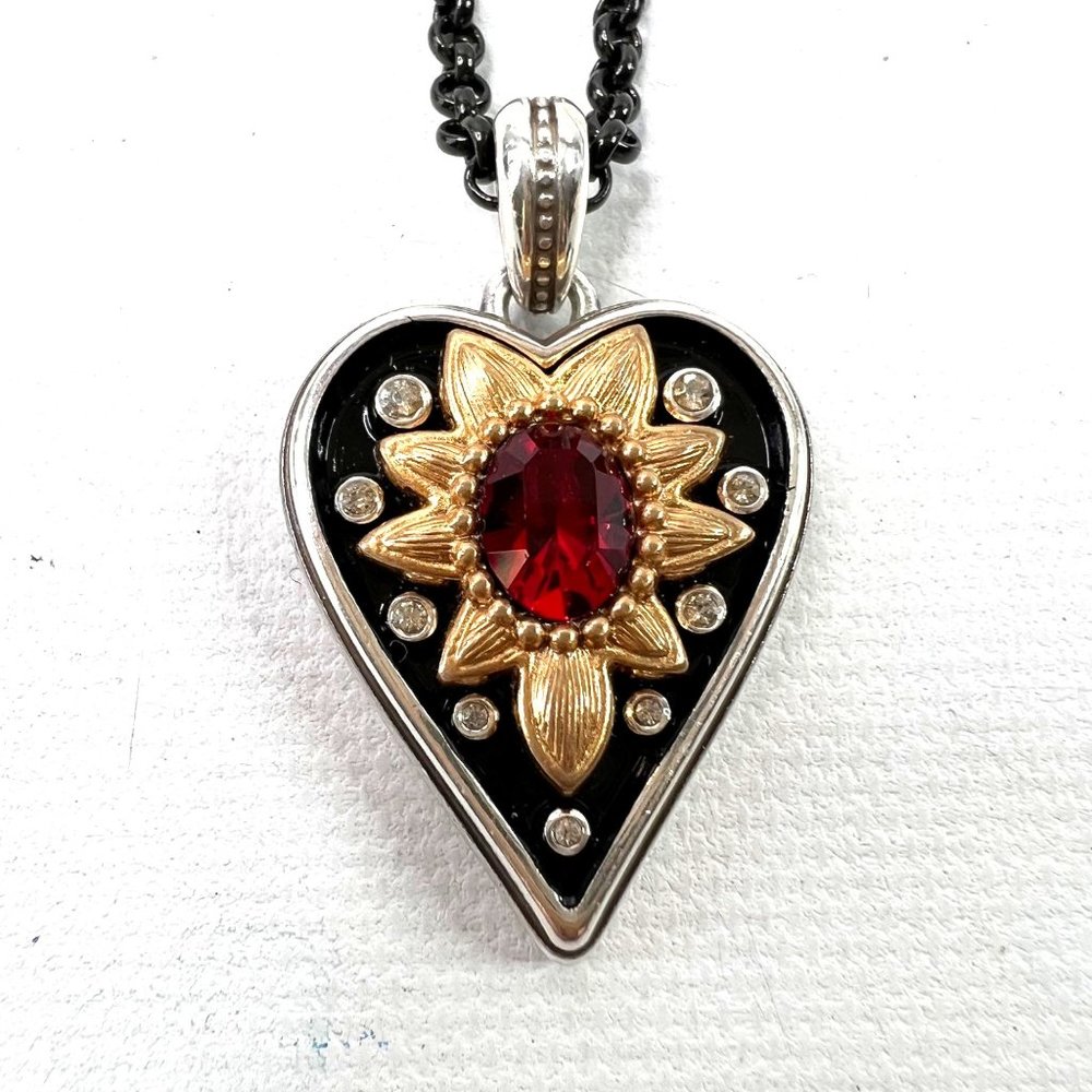 Brighton Monarch Necklaces Set of 2 Love Strength 18" Black Chains - Picture 5 of 10